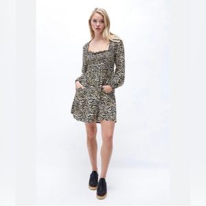 Lost+ Wander black & gold zebra print ‘can’t be tamed’ mini dress. Size S. NWT.